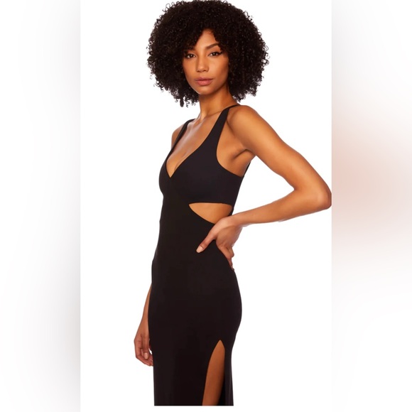 CLOSET CLOSING Susana Monaco Side Open Tank Slit Maxi Dress in Black Sz XL - Picture 4 of 8